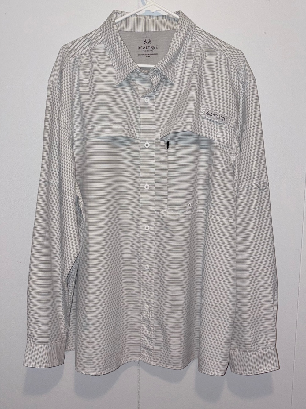 Realtree Fishing Gray Stripe Vented Performance Shirt XL